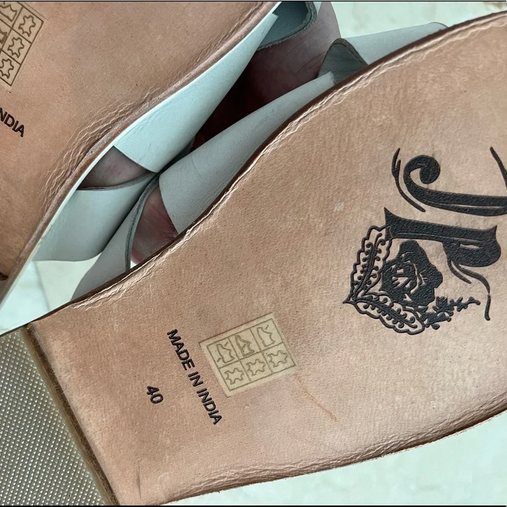 Free People White Del Mar Slide Sandal Sze 40